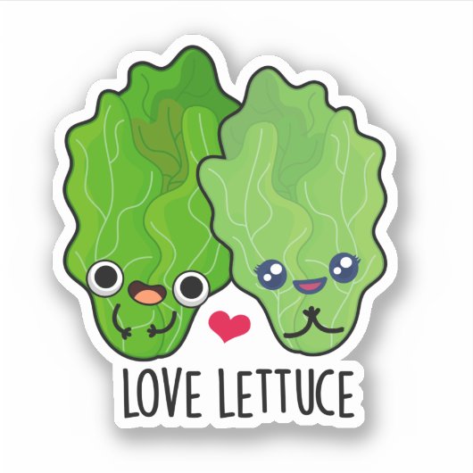 Liefde Sla Grappige Veggie Pun Sticker (Voorkant)