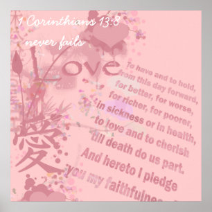 Liefde slaagt nooit in Collage Wedding Vows Poster
