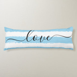 Liefde Slaap Blauw Wit Gestreept Aquarel Lichaamskussen