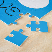 Liefde & Sneeuwmensen: Blauwgroene Kerst Legpuzzel (Zijkant)