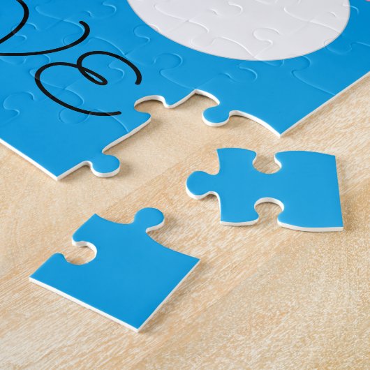 Liefde & Sneeuwmensen: Blauwgroene Kerst Legpuzzel (Zijkant)