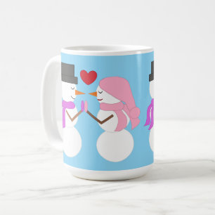 Liefde & Sneeuwmensen: Lichtblauw Koffiemok