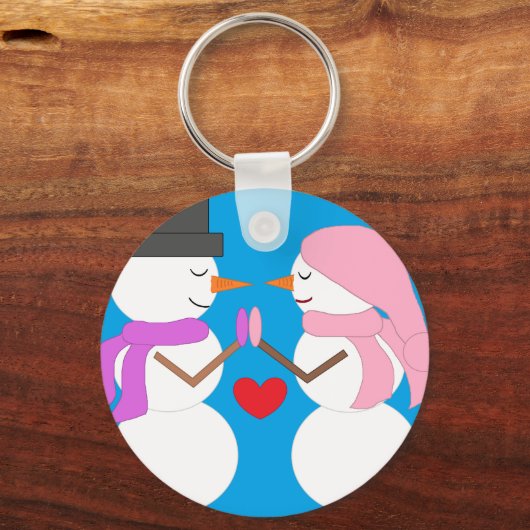 Liefde & Sneeuwmensen Sleutelhanger (Achterkant)