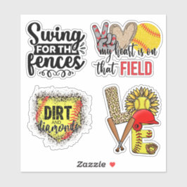 Liefde Softball Sticker