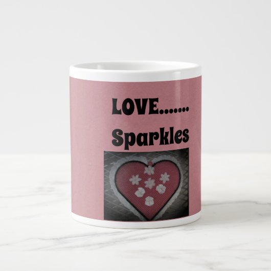 Liefde....Sparkles Extra Grote Beker (Voorkant)
