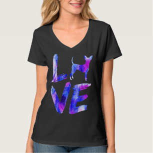 Liefde Speelgoed Fox Terrier Waterverf Blue Dog ma T-shirt