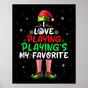 Liefde spelen is mijn favoriete kerstvolleybal poster