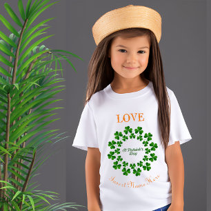 Liefde St Patrick's Day Shamrock Circle Persoonlij T-shirt