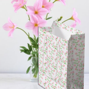 Liefde Staat in Bloei Roze Bloemrijke Bruidsdouche Medium Cadeauzakje
