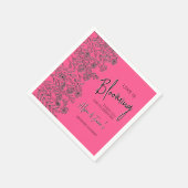 Liefde staat in bloei roze & zwart bloemendesign b servet (Hoek)