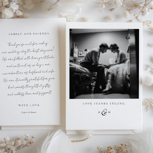 "Liefde staat sterk" Foto Dank je wel kaart