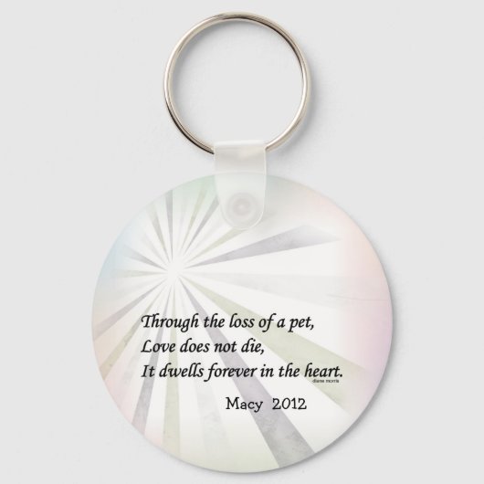 Liefde sterft geen sleutelhanger voor het herdenke (Voorkant)