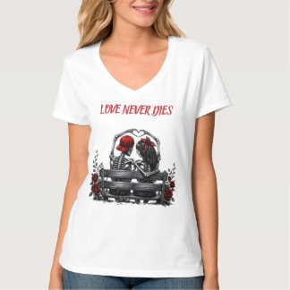 Liefde Sterft Nooit – Gotisch Skelet Koppel Voor A T-shirt