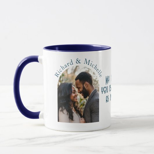 Liefde sterk als koffie Ik custom Photo Blue Mok (Links)