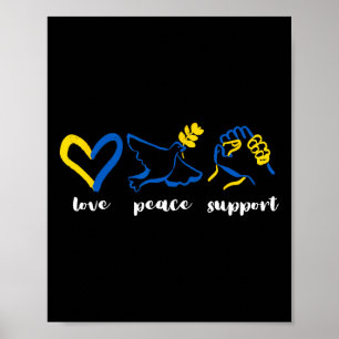 Liefde Steun Vrede Oekraine Bewustzijn Hart Eenhei Poster
