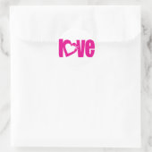 Liefde sticker roze (Tas)