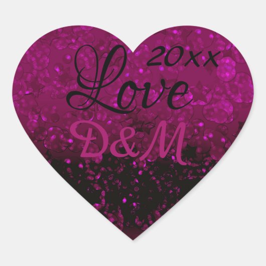 Liefde, stickers, hart, bruiloft, verloving, Valen Hart Sticker (Voorkant)