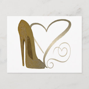 Liefde Stiletto Shoe en Hearts Briefkaart