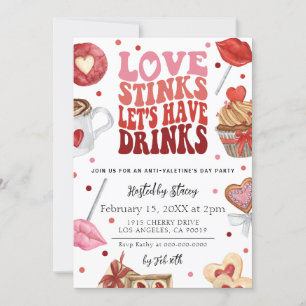 Liefde stinkt tegen Valentijnsdag Party Uitnodigin Kaart
