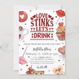 Liefde stinkt tegen Valentijnsdag Party Uitnodigin Kaart