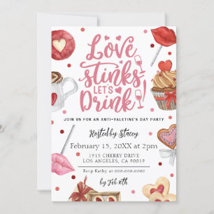 Liefde stinkt tegen Valentijnsdag Party Uitnodigin Kaart