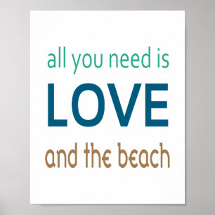 Liefde strand Poster (standaard lijst afbeelding g