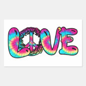 Liefde stropdas-kleurstof rechthoekige sticker (Voorkant)