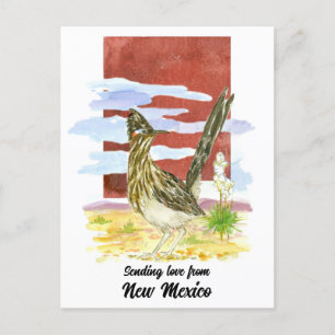 Liefde sturen New Mexico Road Runner Yucca Flower Briefkaart