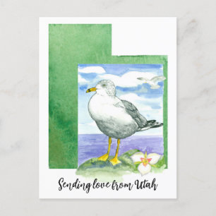Liefde sturen vanuit Utah Seagull Sego Lily Water Briefkaart