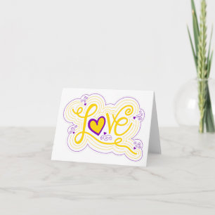 Liefde Swirl Doodle Intersex Pride Vlag Lettering Notitiekaartje