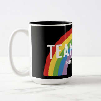 Liefde, teamwerk en al dat hippie gedoe tweekleurige koffiemok