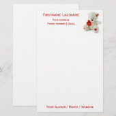 Liefde Teddy Valentijn aangepaste briefpapier (Voorkant / Achterkant)