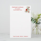 Liefde Teddy Valentijn aangepaste briefpapier (Staand voorkant)