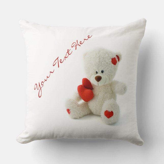 Liefde Teddy Valentijn aangepaste gooi kussen (Voorkant)