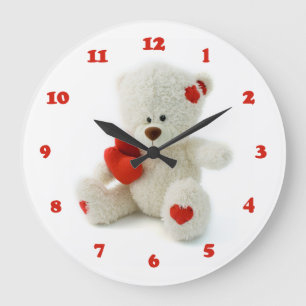 Liefde Teddy Valentijn aangepaste wandklok Grote Klok
