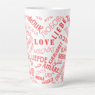 Liefde Tekst Latte Mok Multi Taal Word