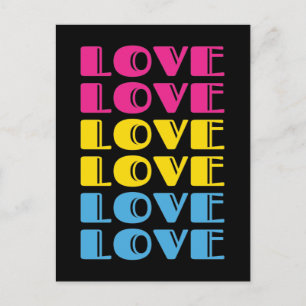 Liefde tekst LGBTQ Pansexual Pride herhalen Briefkaart