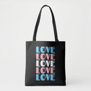 Liefde tekst LGBTQ Transgender Pride herhalen Draagtas