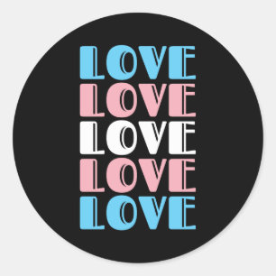 Liefde tekst LGBTQ Transgender Pride herhalen Ronde Sticker