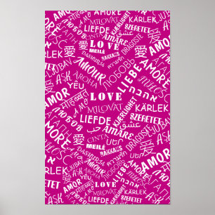 Liefde Tekst Posters - Aangepaste Kleur