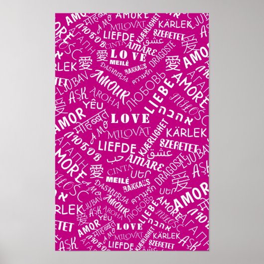 Liefde Tekst Posters - Aangepaste Kleur (Voorkant)