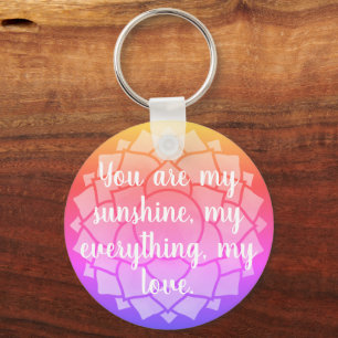 Liefde Tekst Regenboog Bloem Bloem Chakra Reiki Yo Sleutelhanger