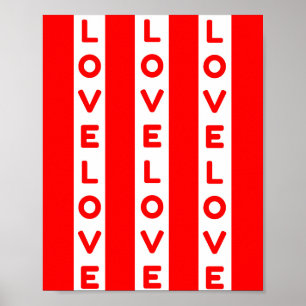 Liefde tekst rood en wit poster