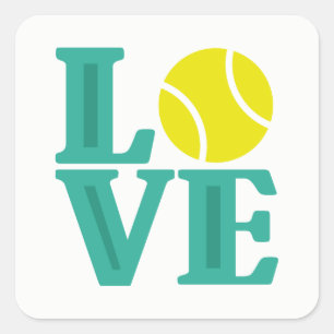 Liefde tennis sport woord kunst leuke sticker