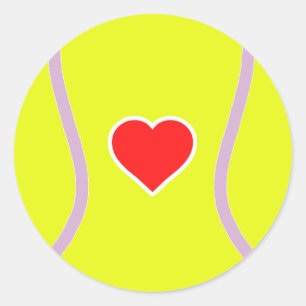 Liefde tennis - Sportbal met hart Ronde Sticker