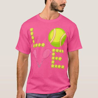 Liefde Tennisbal Racket Tennis Coach Speler T-shirt