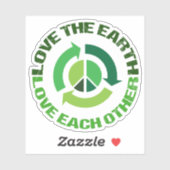 Liefde the Earth Green Environmental Activist Sticker (Vel)