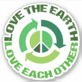 Liefde the Earth Green Environmental Activist Sticker (Voorkant)
