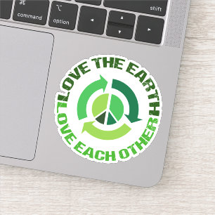 Liefde the Earth Green Environmental Activist Sticker