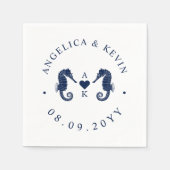 Liefde Tide Seahorse Thmed Monogram Servet (Voorkant)